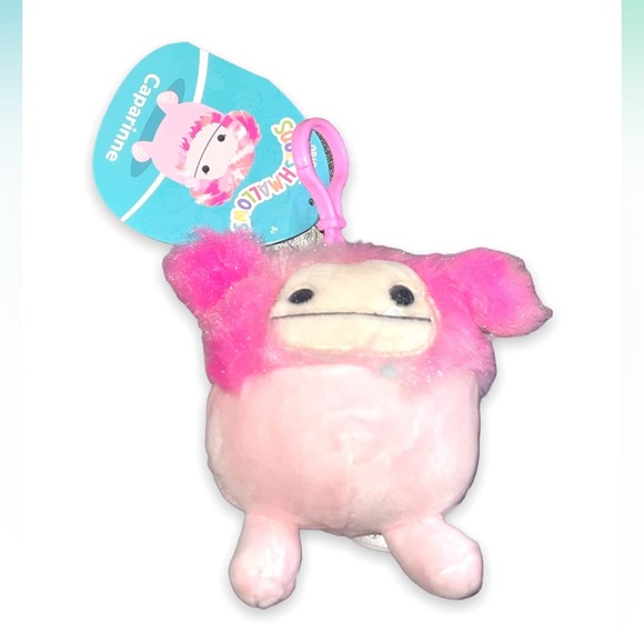 Squishmallows Other - 3.5” Caparinne Pink Bigfoot Squishmallows Clip On
